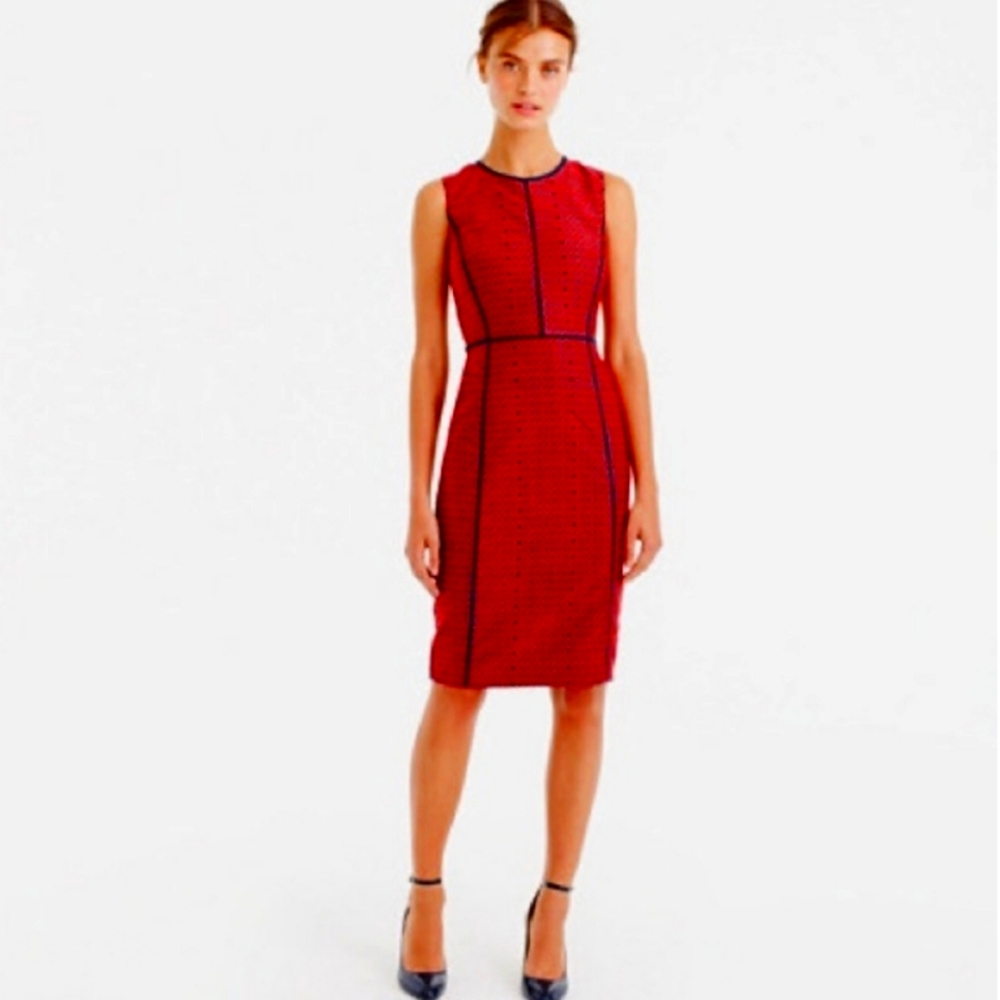J crew paneled sheath dress in foulard print